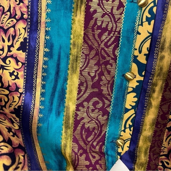 Vintage Silver Threads Women’s Colorful Striped Vest size 1X - Picture 2 of 9